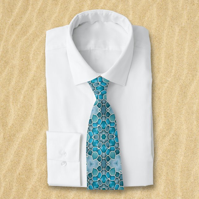 Blue Seaglass Pattern Mermaid / Merman Neck Tie (Creator Uploaded)