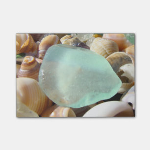 Blue Seaglass Post-It Notes Sea Glass Shells