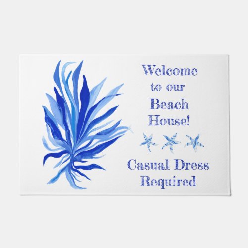 Blue seagrass with starfish  doormat