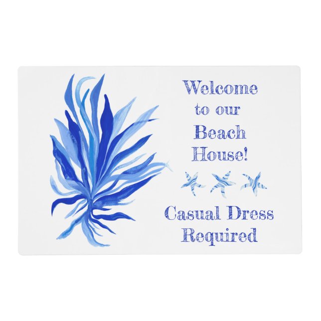 Blue seagrass with starfish   placemat (Front)