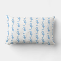 Blue Seahorse Coastal Pattern