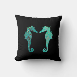 Blue seahorse Cushion