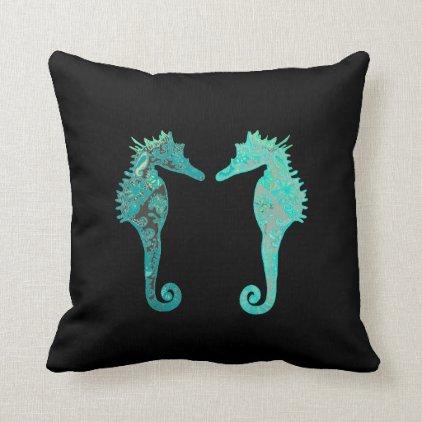 Blue seahorse Cushion