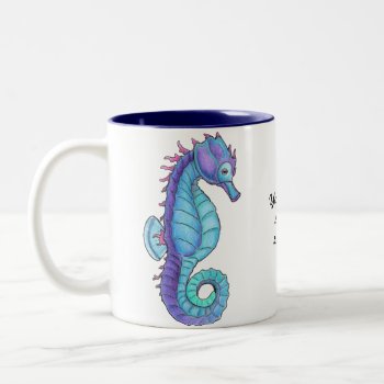 Blue Seahorse Mug by Customizables at Zazzle