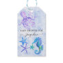 Blue Seahorse Octopus Starfish Beach Baby Shower Gift Tags