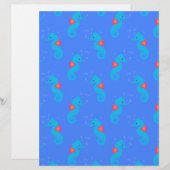 Blue Seahorse Pattern (Front/Back)