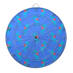 Blue Seahorse Pattern Dart Board