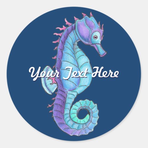 Blue Seahorse Stickers