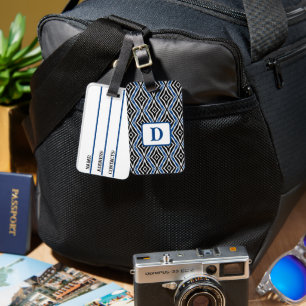 Blue Seamless Pattern Luggage Tag