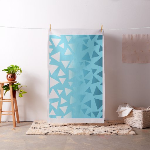 Blue Seamless Triangles Pattern Fabric