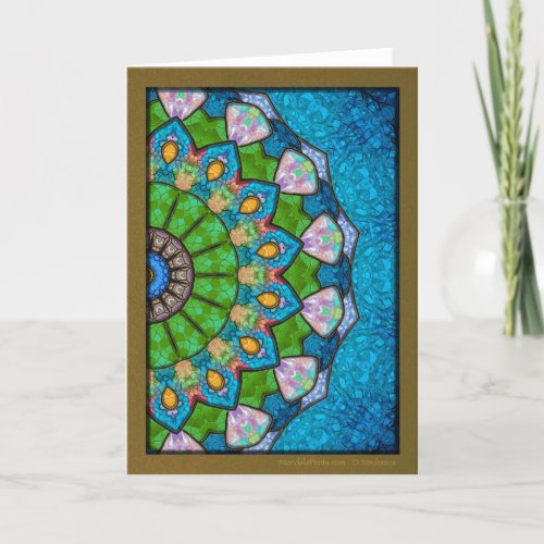 Blue Seas Mandala Holiday Card