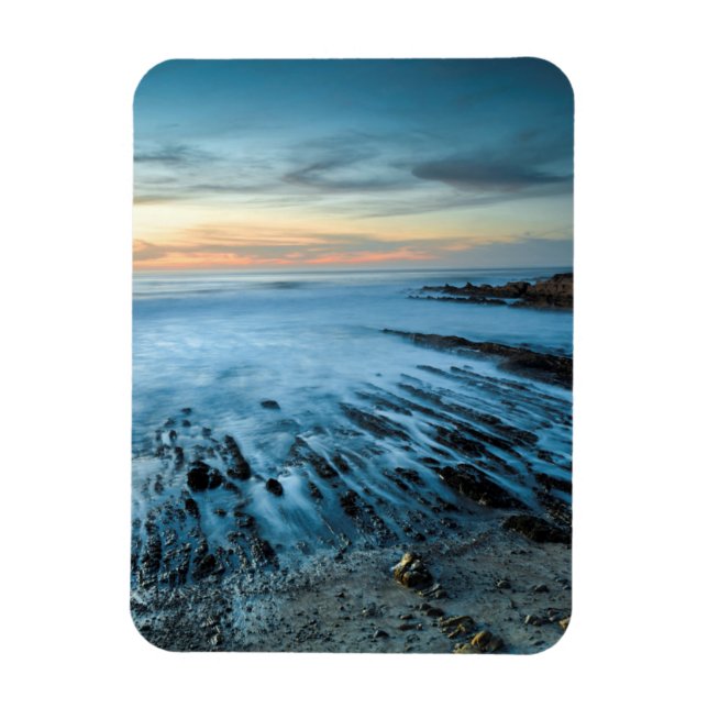 Blue seascape at sunset, California Magnet (Vertical)