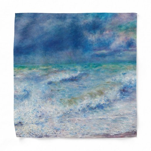 Blue Seascape by Renoir Impressionist Painting Bandana