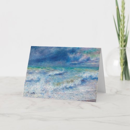 Blue Seascape by Renoir Impressionist Painting Card