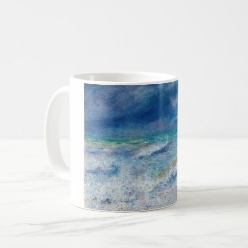 Blue Seascape by Renoir Impressionist Painting Coffee Mug