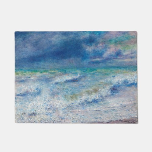 Blue Seascape by Renoir Impressionist Painting Doormat