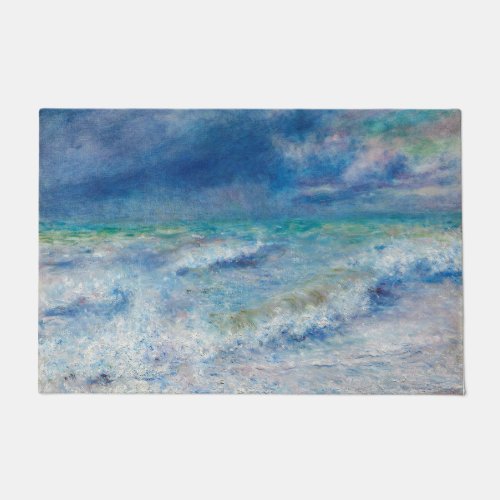 Blue Seascape by Renoir Impressionist Painting  Doormat