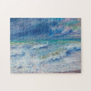 Blue Seascape by Renoir Impressionist Painting Jigsaw Puzzle