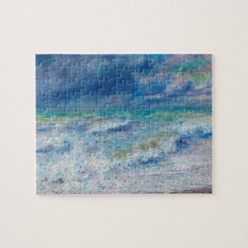 Blue Seascape by Renoir Impressionist Painting Jigsaw Puzzle