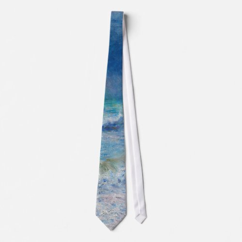 Blue Seascape by Renoir Impressionist Painting Neck Tie