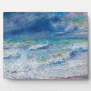 Blue Seascape by Renoir Impressionist Painting Plaque