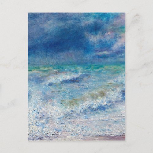 Blue Seascape by Renoir Impressionist Painting Postcard