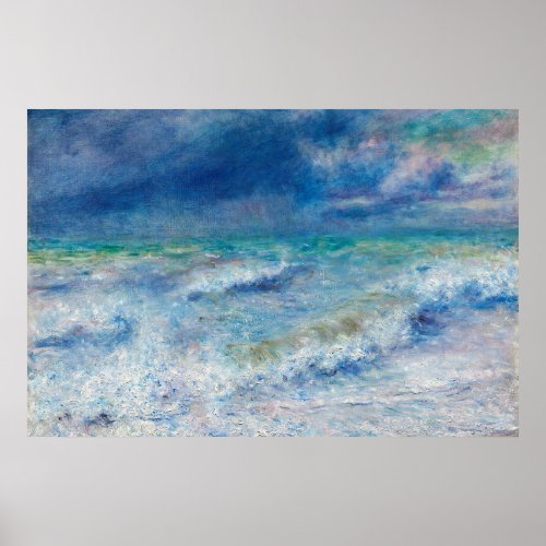 Blue Seascape by Renoir Impressionist Painting Poster