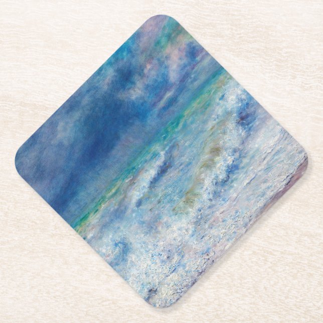 Blue Seascape by Renoir Paper Coaster (Front)