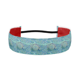 Blue seashell in the foaming sea painting athletic headband