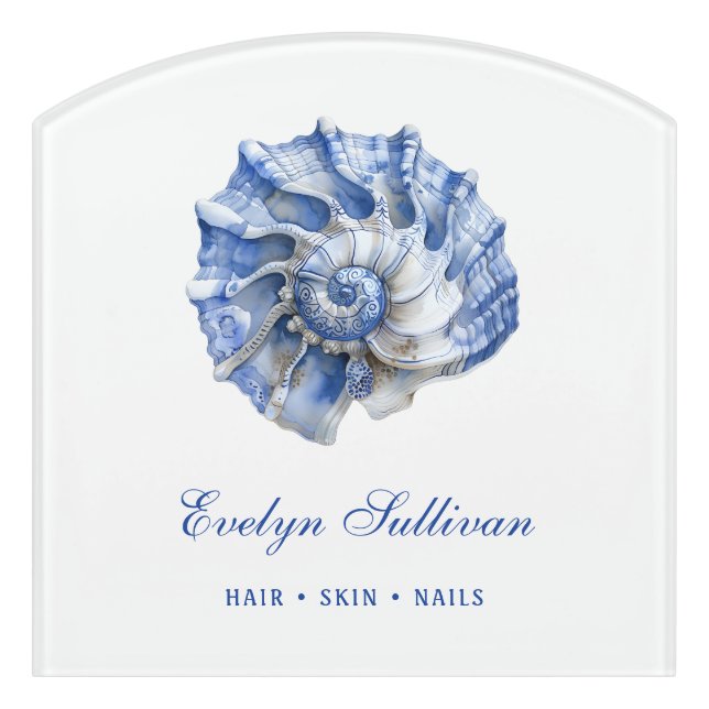 Blue Seashell Logo Door Sign (Contour Front)
