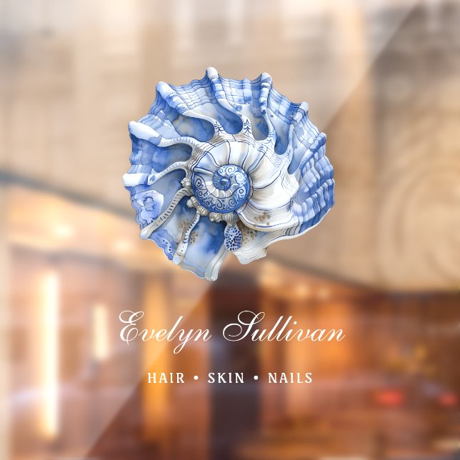 Blue seashell logo window cling (Sheet 2)