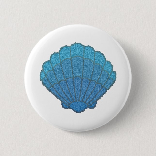 Blue Seashell Mosaic Button (Front)