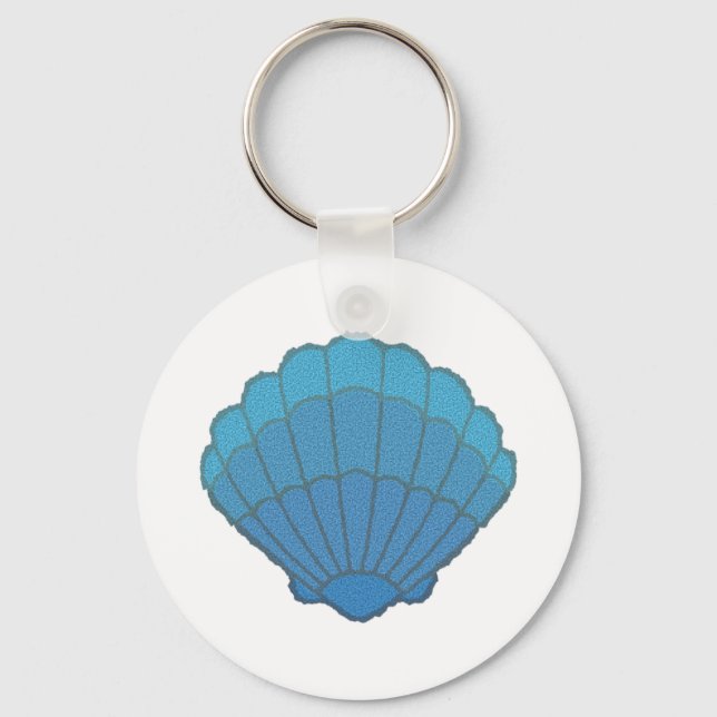 Blue Seashell Mosaic Keychain (Front)