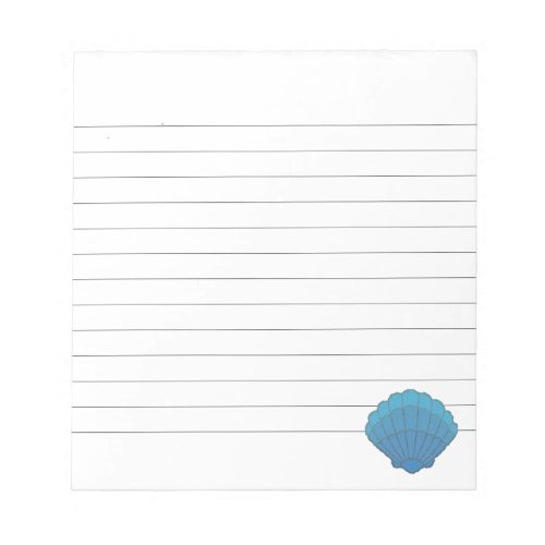 Blue Seashell Mosaic Lined Notepad