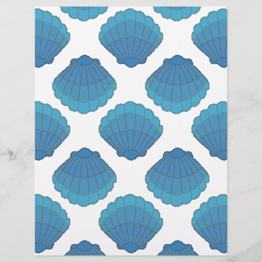 Blue Seashell Mosaic Pattern (Front)