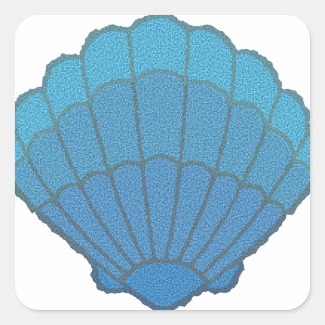 Blue Seashell Mosaic Square Sticker (Front)