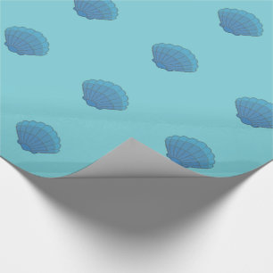 Blue Seashell Mosaic Wrapping Paper
