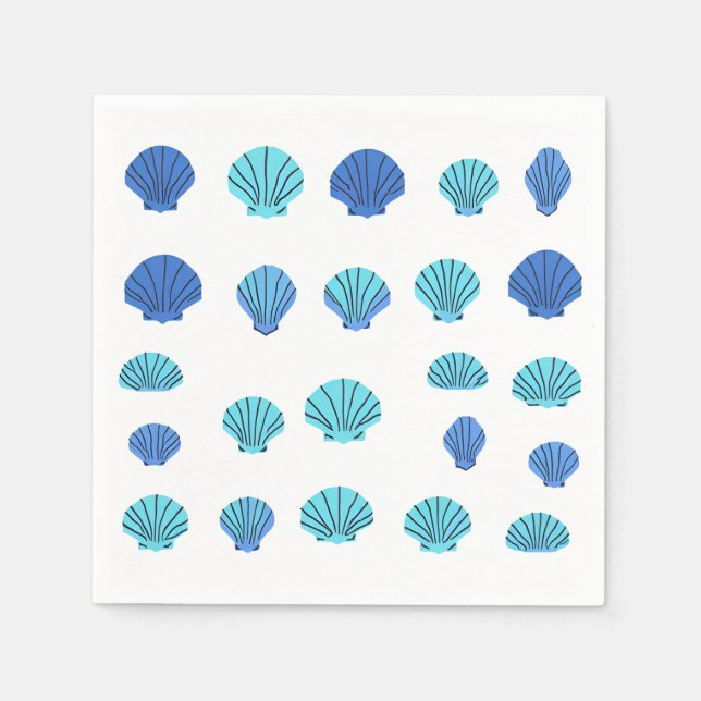 Blue Seashell Napkins (Front)