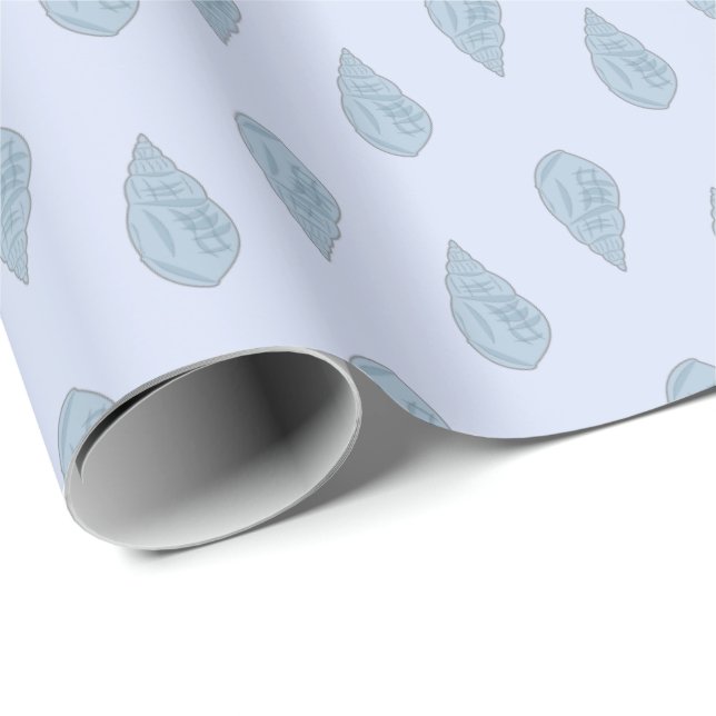 Blue Seashell Pattern . Wrapping Paper (Roll Corner)