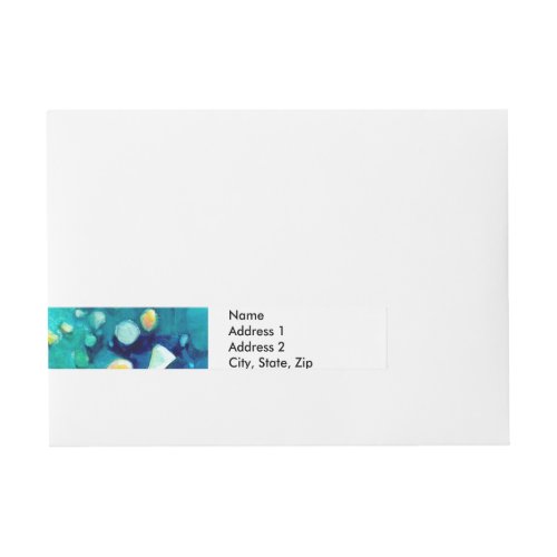 Blue Seashell Stones Painting Wrap Around Address Label