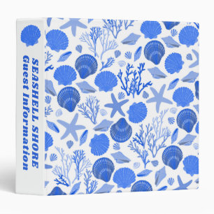 Blue Seashells Beach Vacation Rental Information 3 Ring Binder