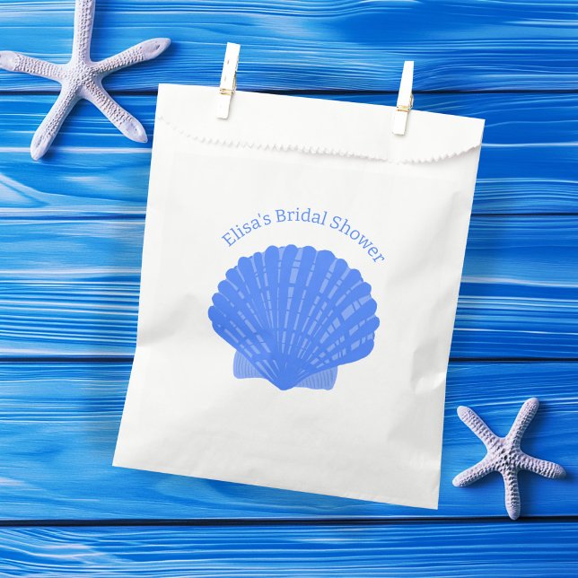 Blue Seashells CUSTOM Beach Bridal Shower  Favor Bag (Blue Seashells CUSTOM Beach Bridal Shower Favor Bag
)