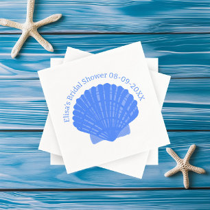 Blue Seashells CUSTOM Bridal Shower Wedding Napkins