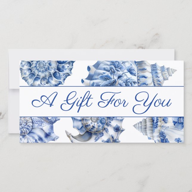 Blue seashells gift certificate (Front)
