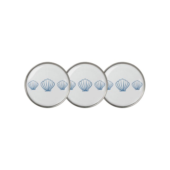 Blue Seashells  Golf Ball Marker (3 Up)