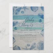 Blue Seashells Ocean Sea Beach Baby Shower Invitation (Front)
