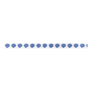 Blue Seashells Pattern  Satin Ribbon