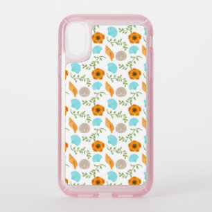 Blue Seashells Sea Snail Orange Flower Speck iPhone XR Case