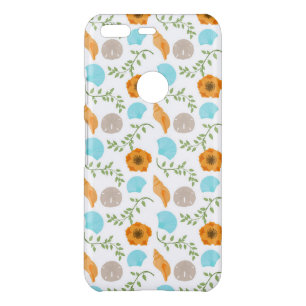 Blue Seashells Sea Snail Orange Flower Uncommon Google Pixel Case
