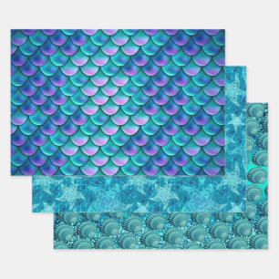 Blue Seaside Collection Wrapping Paper Sheets